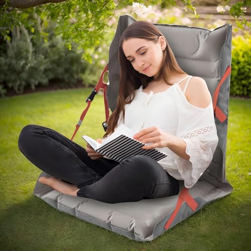 Chaise de camping gonflable et coussin d'assise portable pliable - 7
