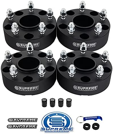 Supreme Suspensions - 4pc Set of 1.5" Hub Centric Wheel Spacers for 2012-2018 Dodge Ram 1500 2WD/4WD - 5x139.7mm Bolt Pattern M14x1.5 Studs 77.8mm Center Bore (Black)
