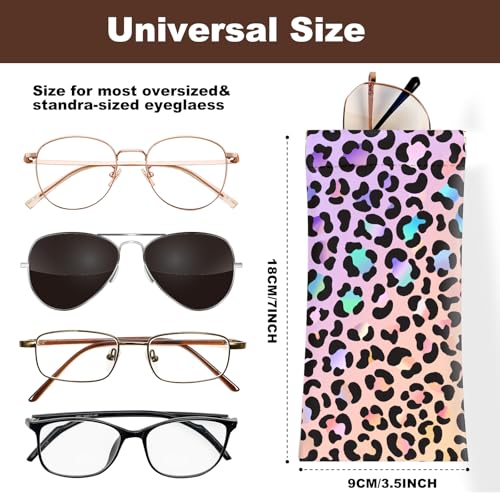 Image of Anikathy 2Pcs Sunglass Eyeglass Glasses Case Soft PU Leather with Cleaning Cloth Cute Glasses Pouch Bag for Men Women Girs