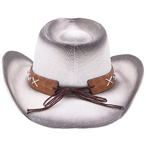 Retro Rodeo Wild Western Cowboy Hats For Men And Women - Eagle - White Black -3 #TOP3