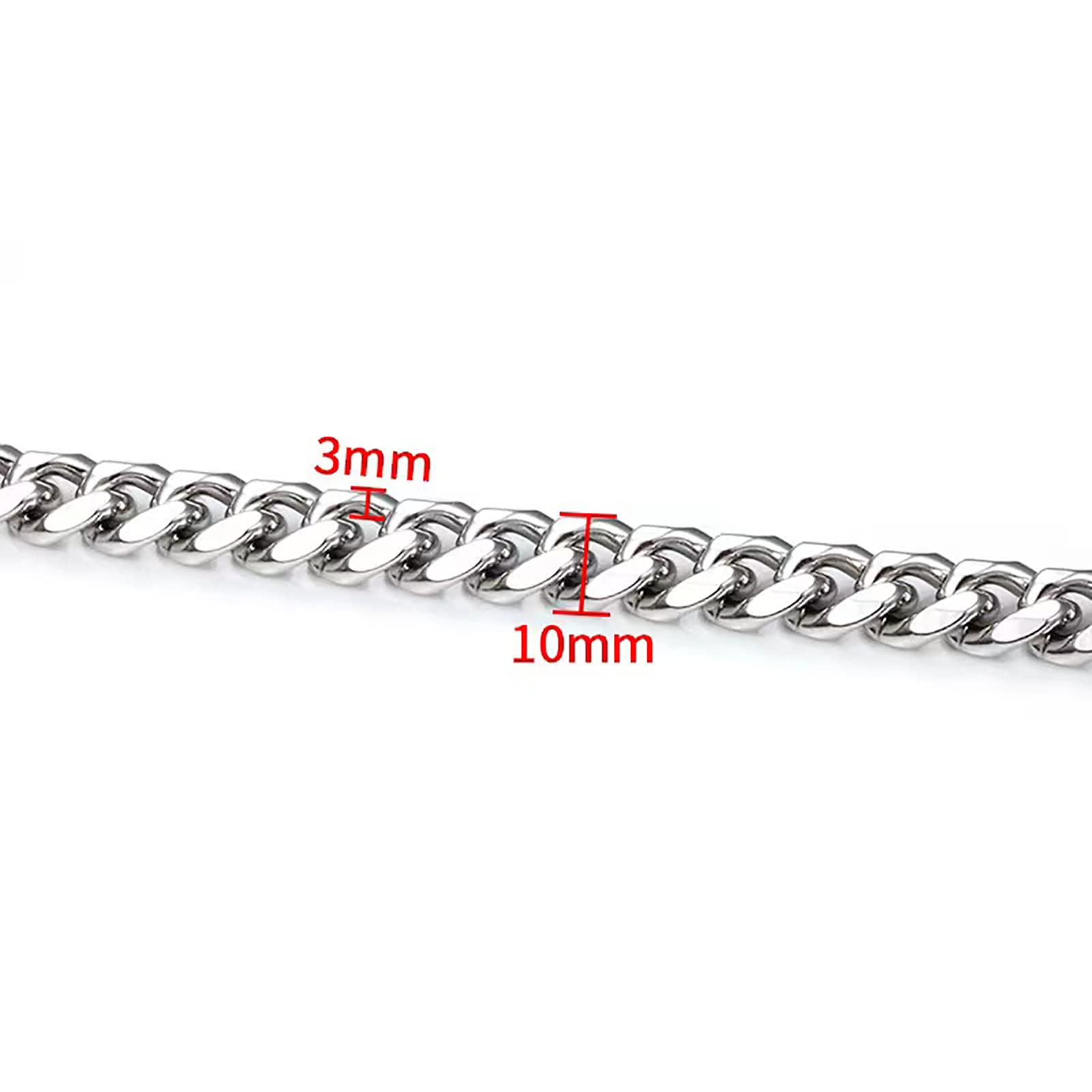 Miami kubański łańcuszek pancerka, 10 mm, skręcony, masywny, ze stali nierdzewnej, łańcuszek do torebki ze szpulą, do produkcji biżuterii, 16,4 m