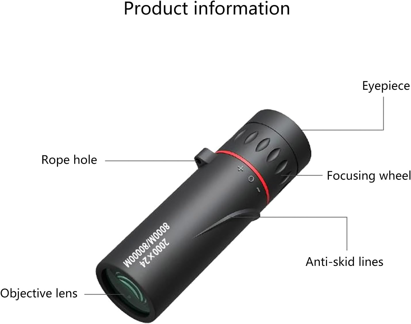 Monocular, 2000x24 Monocular, Monocular with Phone Adapter & Lens