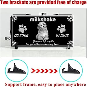   Generic-Pet-Memorial-Stones-Black-Granite-Memorial-Garden-Stone-12x6-Inches-Engraved-with-Photo-Name-Date-Memorial-Stones-for-Loved-Ones-Personalized-or-Dog-Cat-Pet-Memorial-Stones-reffes85