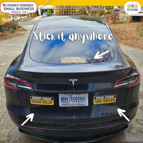 Image of Non-Magnetic Student Driver Sticker for Car New Drivers Vehicle Safety Sign Decal Window Cling Rookie Learner Removable Bumper Stickers Please Be Patient (3pc Set)