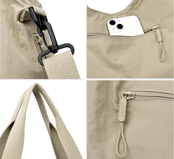 Large Tote Bag for Women Slouchy Waterproof Nylon Shoulder Hobo Bag Purses Satchel Crossbody Bag for Work Commute Shopping - Image 5