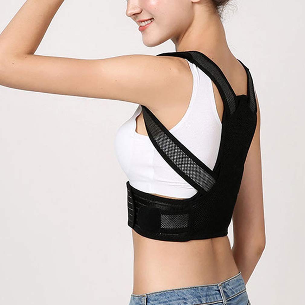 Bene Correttore Postura Uomo Donna, Fascia Posturale Spalle e Schiena Regolabile Supporto per Schiena Dritta e Raddrizza Spalle Migliora la Postura Unisex, L