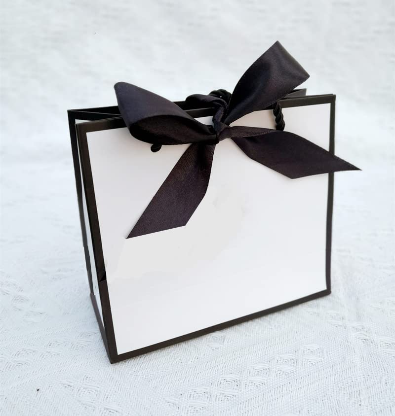 Pretty Pink Kraft Gift Bag Gold Present Box para Pijamas Ropa Libros Empaquetado Gold Handle Paper Box Bags Kraft Paper Gift Bag-Gold Line,10pcs,H 20 XL 15 x W 6cm