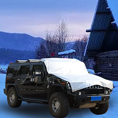Image of PIUGILH Car Windshield Snow Cover Compatible with Hummer H2 2003-2009 /H3 2005-2009,Windshield Snow Ice Cover Sun Cover,All Weather Dustproof Windshield Cover,Protects Windshield from Rain, Sun, Frost