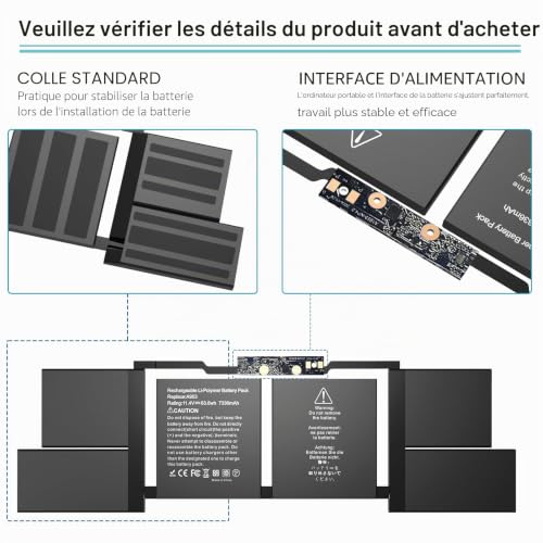 Batterie de rechange A1953 ordinateur portable 11,4 V 84,36Wh - 5