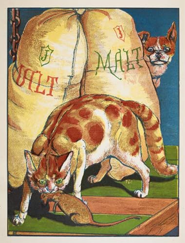 Tableau Toile Peinture Décorative Chat Walter Crane 60x90cm