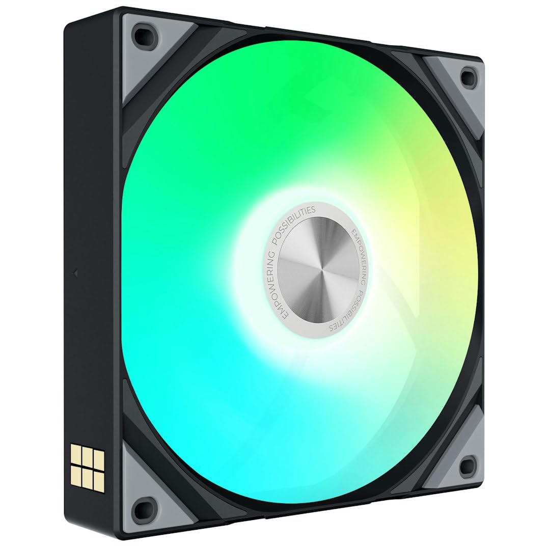 TRYX ROTA SL ARGB 120 Lama Inversa Nera – Ventola RGB PWM da 120mm in confezione da 3 per case PC e radiatori, collegamento a catena con cavo magnetico