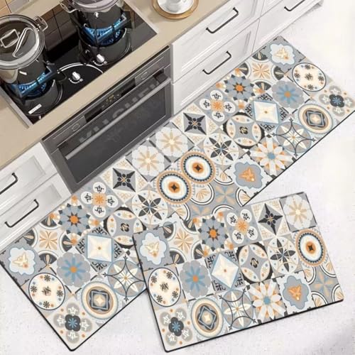 Image of Kitchen Anti Slip Mat for Floor, Waterproof Washable Kitchen Mats, Non Slip Kitchen Floor Mats for Home, Soft Mats for Kitchen, Kitchen Mats for Floor Anti Slip (MORROCO Style)