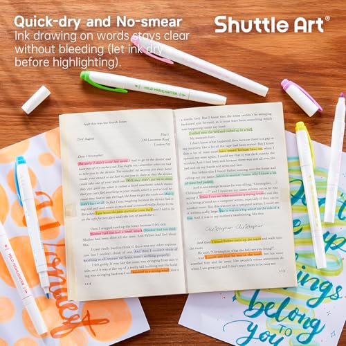 Shuttle Art Pastel Highlighters, 30 Colours Dual Tip Highlighters, Highlighter Markers Assorted Colours, Perfect for Colouring, Underlining, Highlighting, Journaling in School Office Home - Image 3