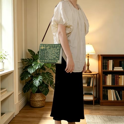 Image of Clutch Purse Large, Book Shaped Crossbody Bag, Vegan Leather Book Wallet, Book Lover Gift Handbag, Shoulder Bag