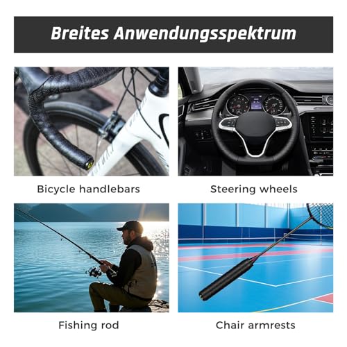 BOOSTOR Fahrrad Lenkerband Rutschfest und Stoßdämpfend Lenkerband Rennrad Griffband Selbstklebend Mountainbike/Gravel Fahrrad Handlebar Tape Schwarz 2200X30X3MM 2x Klebestreifen