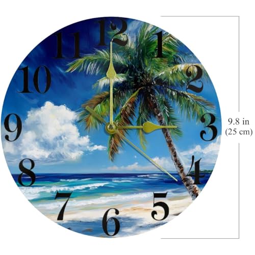 Horloge murale originale plage idée cadeau maison et bureau - 5