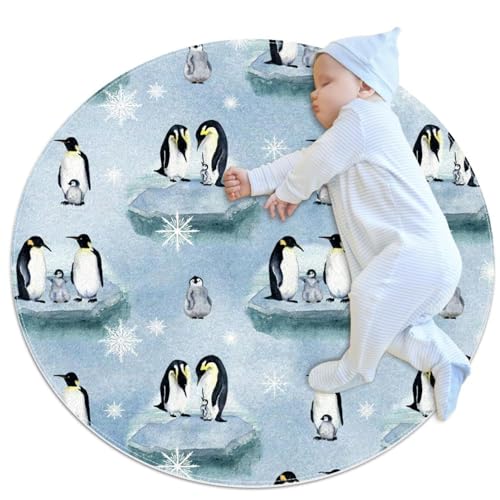 Tapis de salle de bain pingouin iceberg pour un réveil tendresse