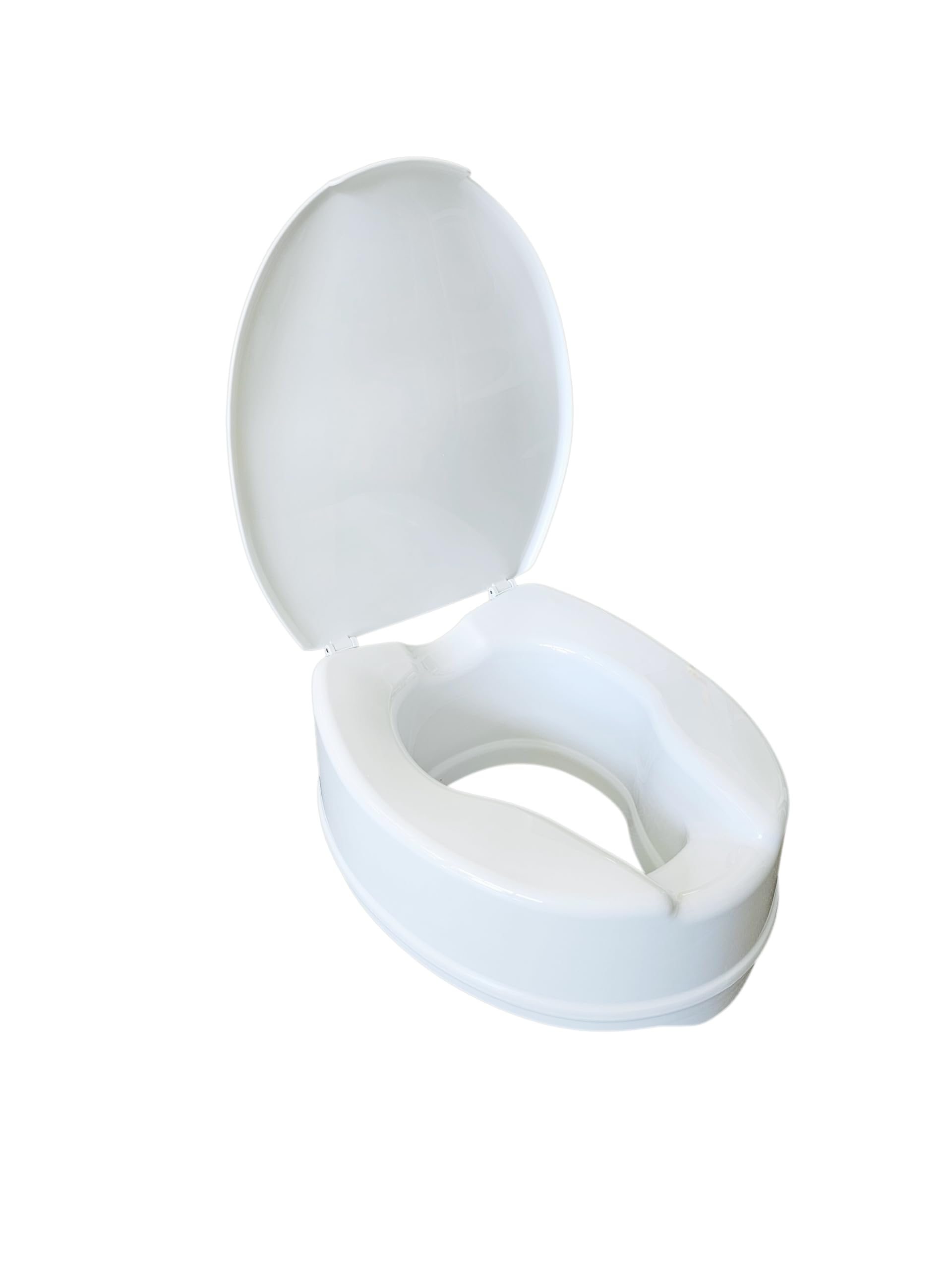 Toilettensitzerhöhung 15cm mit Deckel von FabaCare, WC-Sitz Toilettenaufsatz bis 200kg belastbar, ergonomische Klo-Erhöhung, sehr robust,leicht, stabil, autoklavierbar