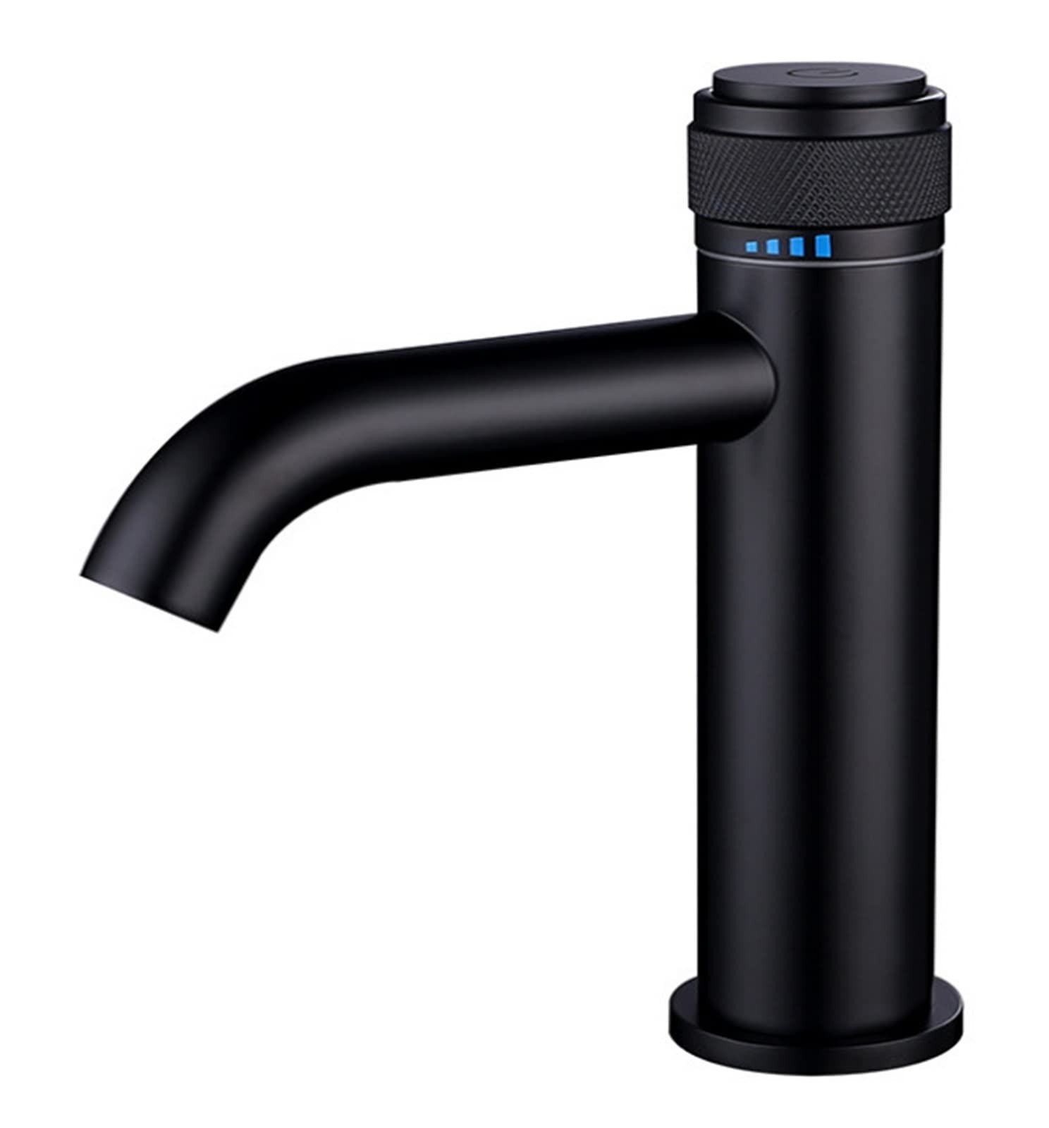 Mitigeur lavabo noir mat eau chaude et froide pour vasque de salle de bain