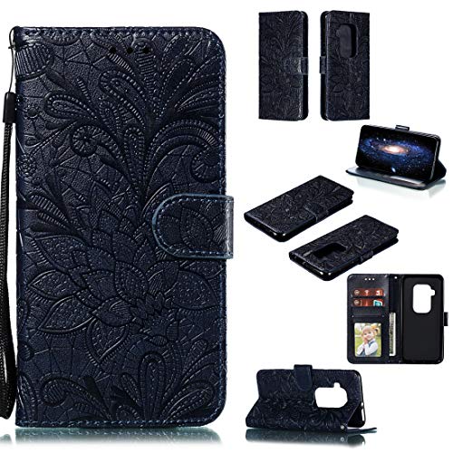 Protection Motorola One Pro portefeuille cuir bleu foncé étui à rabat