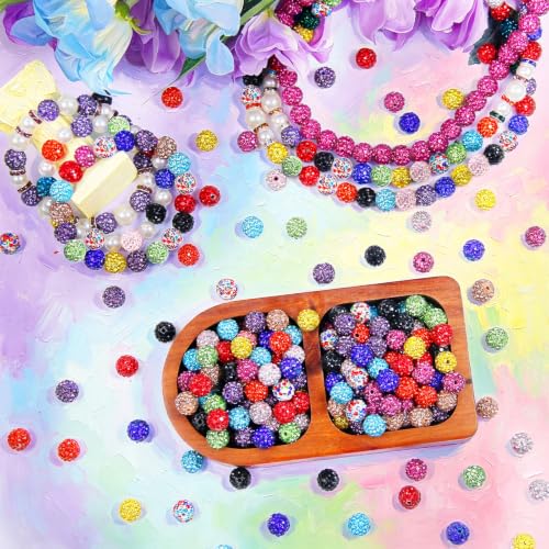 Cuentas de bola de discoteca Shamballa de alta densidad con diamantes de imitación 10mm 6