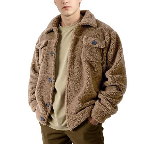 GINGTTO Mens Fury Teddy Bear Winter Jacket Warm Teddy...