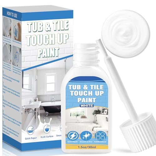 Tub and Tile Paint White Touch Up Paint Pen for Bathtub Repairs Countertops Sinks and Appliances Porcelain Paint for Any Scratches Spots on Ceramic Enamel 1.5 fl Oz