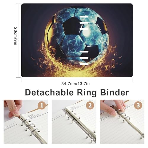 Cuaderno A5 de fútbol recargable para evitar hojas rotas con su diseño plano 2