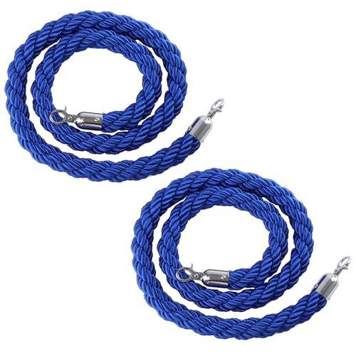 Paquete De 2 Cuerdas De Terciopelo Azul, Cuerda De Barrera De Terciopelo con Núcleo De Espuma para Fiesta De Graduación