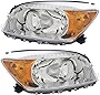 Compatible with Toyota RAV4 Base/Limited Headlights Lamps Set 2006 2007 2008 Halogen Chrome Trim Driver and Passenger Side