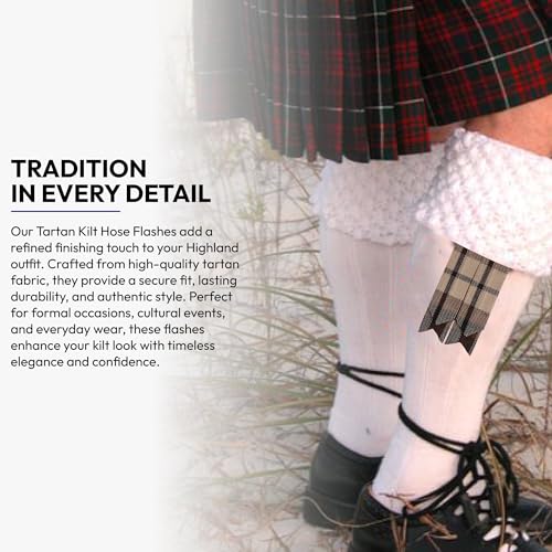 Image of Scottish Tartan Kilt Flashes with Elastic Adjusters