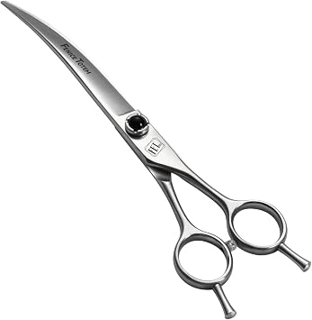 Dog Grooming Scissors 7.5 inch Pet Curved Shears Made Of Japanese 9CR Advanced Stainless Steel Professional Grooming Scissors for Dogs Cats and Other Pets