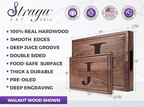 Tabla de cortar rectangular de madera Straga personalizada miniatura 3