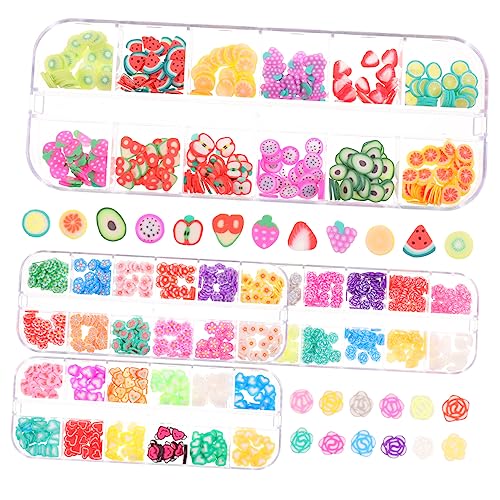 NOLITOY Polymer Clay Nail Decorations 4 Pack Patches DIY Phone Cover Slices Embellishments for Crafts Nail Art Accessories