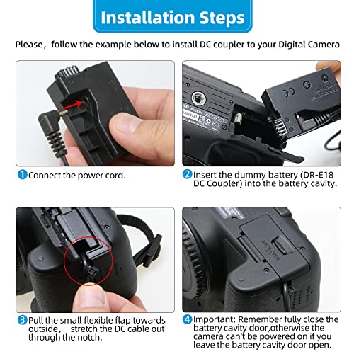 Glorich-ACK-E8-replacement-AC-Power-AdapterCharger-kit-for-Canon-EOS-Rebel-T5iT4iT3iT2i700D650D600D550DKiss-X6Kiss-X5Kiss-X4-DSLR-CamerasBlackPack-of-1
