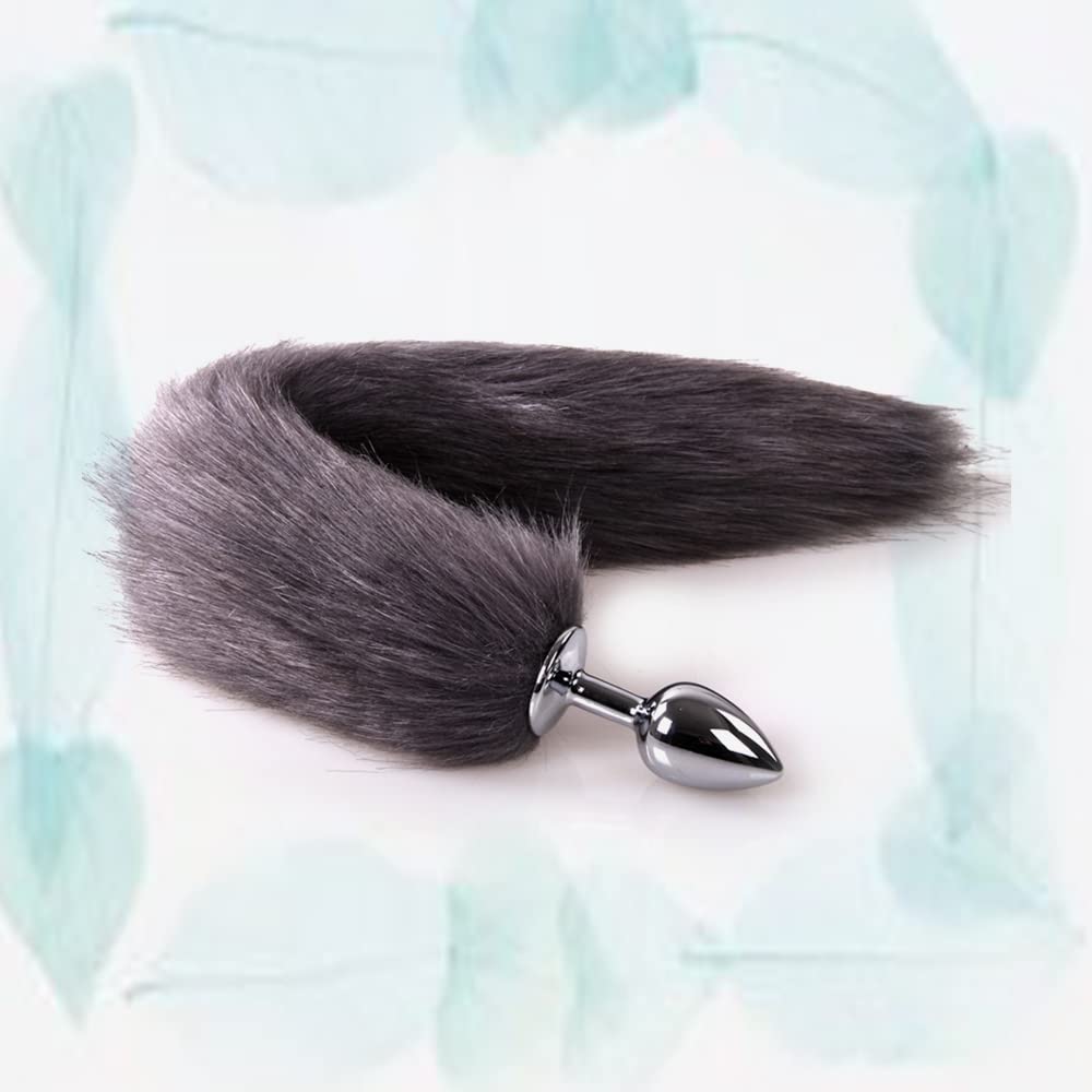 Cosplay Falda de Piel de Cola Larga Gris