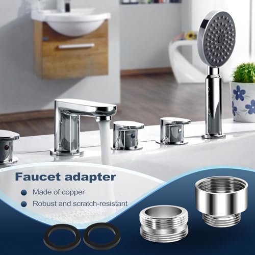 20er Pack Wasserhahn Adapter Set Wasserhahnadapter mit Dichtungen Messing Gewindeadapter für für Wasserfilter, WasserhahnLuftsprudler WasserhahnSieb, Adapter für Gartenschlauch Spülb