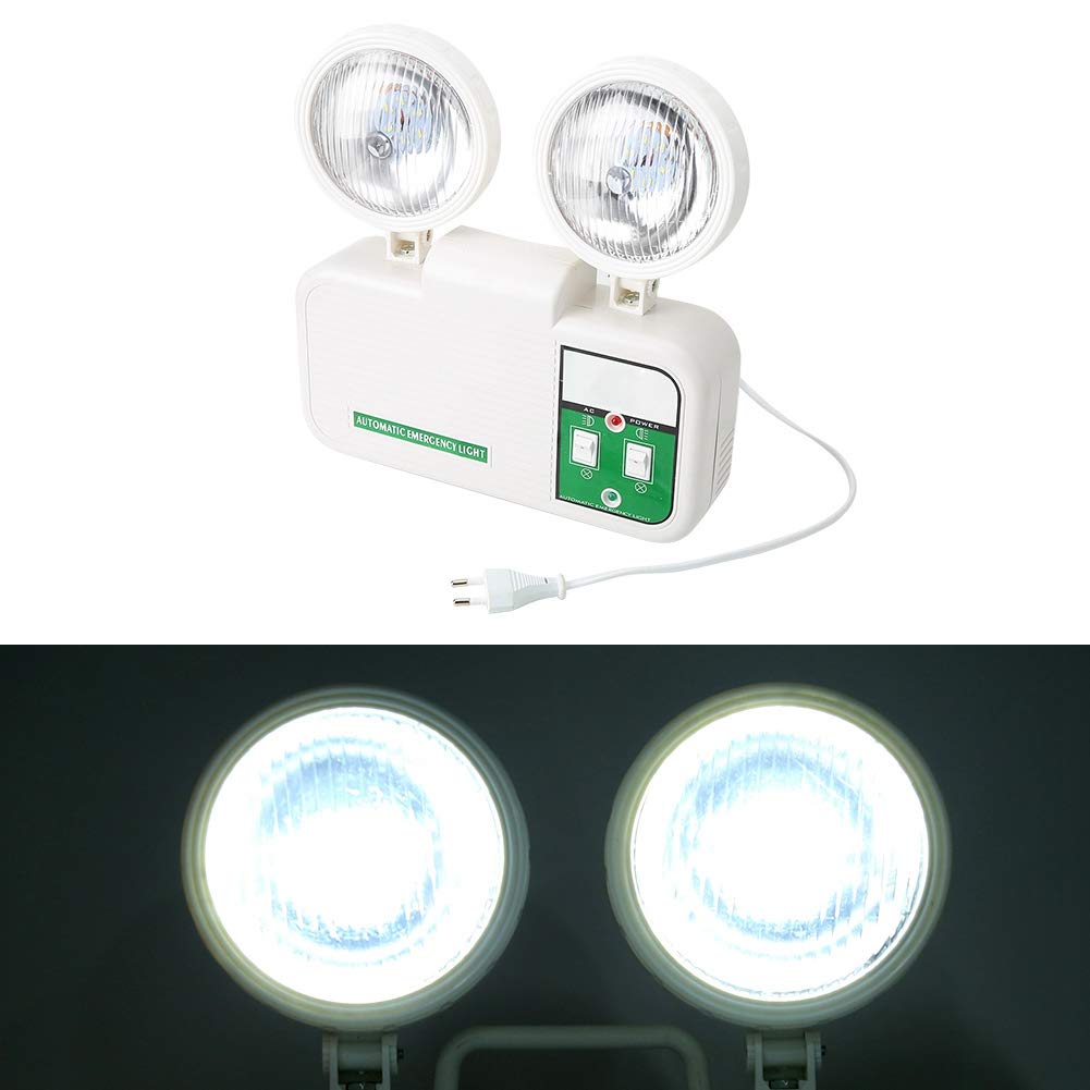 lumière de secours sortie signe lumière 2W double tête de lampe sortie 8 LED 110 220V prise ue feu éclairage de secours