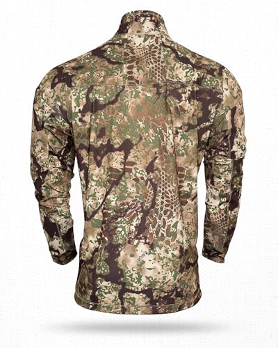Kryptek Men's Valhalla 2 Long Sleeve Half Zip, Lightweight Camo Hunting Shirt2
