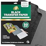 MyArtscape Graphite Transfer Paper - 9' x 13' - 50 Sheets - Waxed Carbon Paper for Tracing (Black)