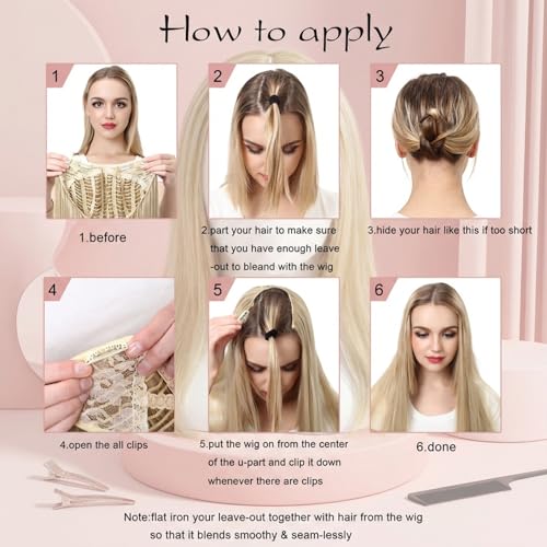 Extensiones de cabello sin costuras de alta gama con clips regulables 3