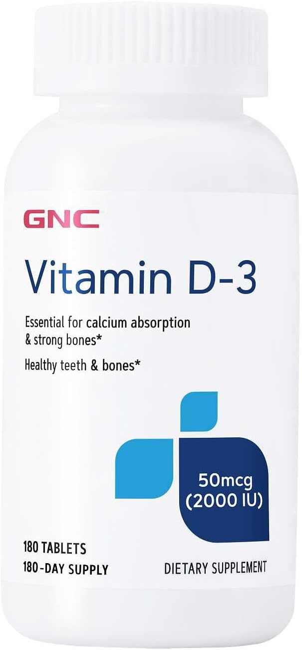 Vitamin D3 50mcg Supplement, 2000 IU, Supports Teeth and Bone Health,180 Servings