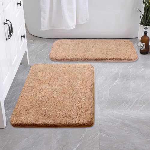 Image of Luxe Home Bath Mat Super Soft Ultra Absorbent mat Microfibre 3200 GSM Door Mat for Home /Kitchen /Bathroom /Bedroom /Kid's Room Floor Mat (40x60 cm) Pack of 2