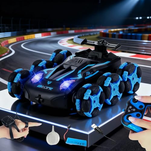 Image of VikriDA 6 Wheel Stunt RC Car for Kids | 2.4GHz Remote Control Toy Car with Lights, Spray Function, 360 Spin, High-Speed Off-Road Stunt Car - Multicolor