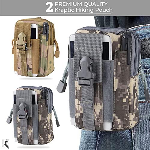 Image of Kraptick Multi-Purpose Water Resistant Waist Bag with Dual Compartment, Mobile Phone Holder, Waist Pack for Men, Women (CP Camouflage & ACU Camouflage) (Combo of 2)