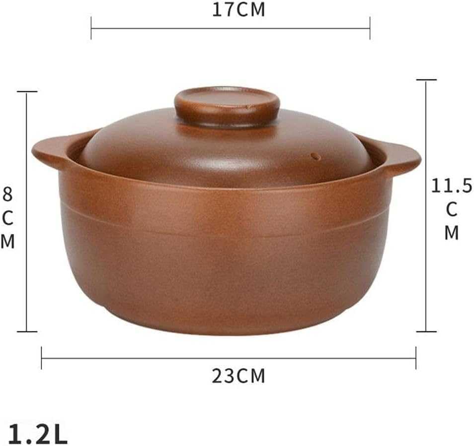 Casseruola in terracotta con coperchio, perfetta per fuoco aperto e cottura lenta, migliora naturalmente il sapore