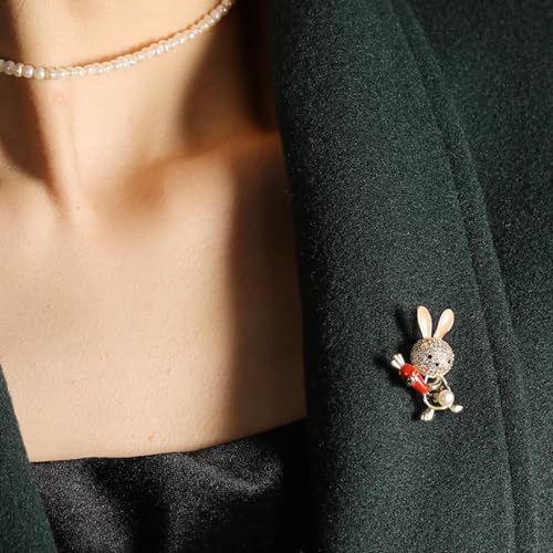 Broche de conejo de zanahoria con circonita para accesorios 6