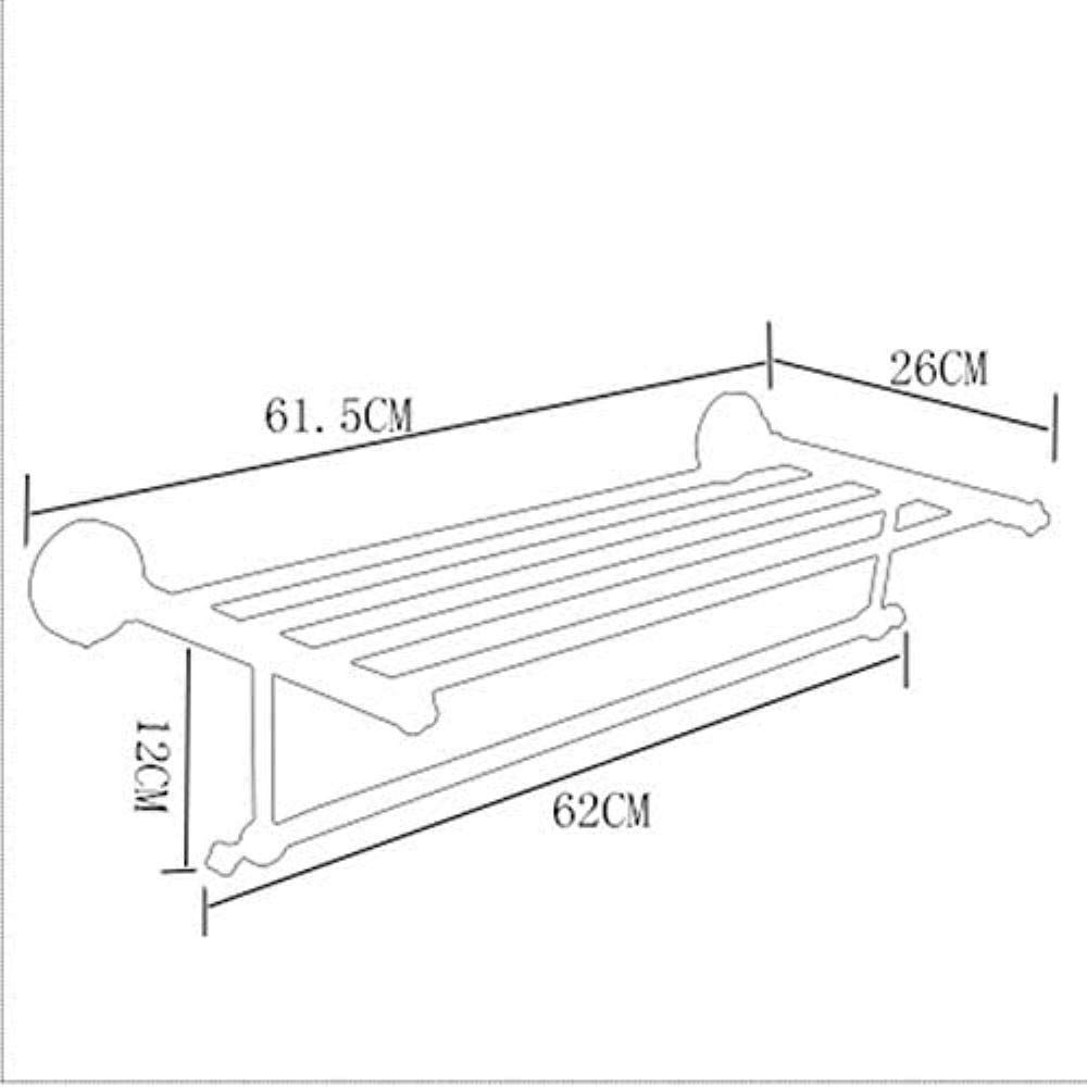 Stendino Portasciugamani Portasciugamani da bagno in rame nero/Portasciugamani doppio Scaffale da parete Ampliamento della parete 61,5 * 26 * 12 cm Appendiabiti a torre Anello a mano Decorazione