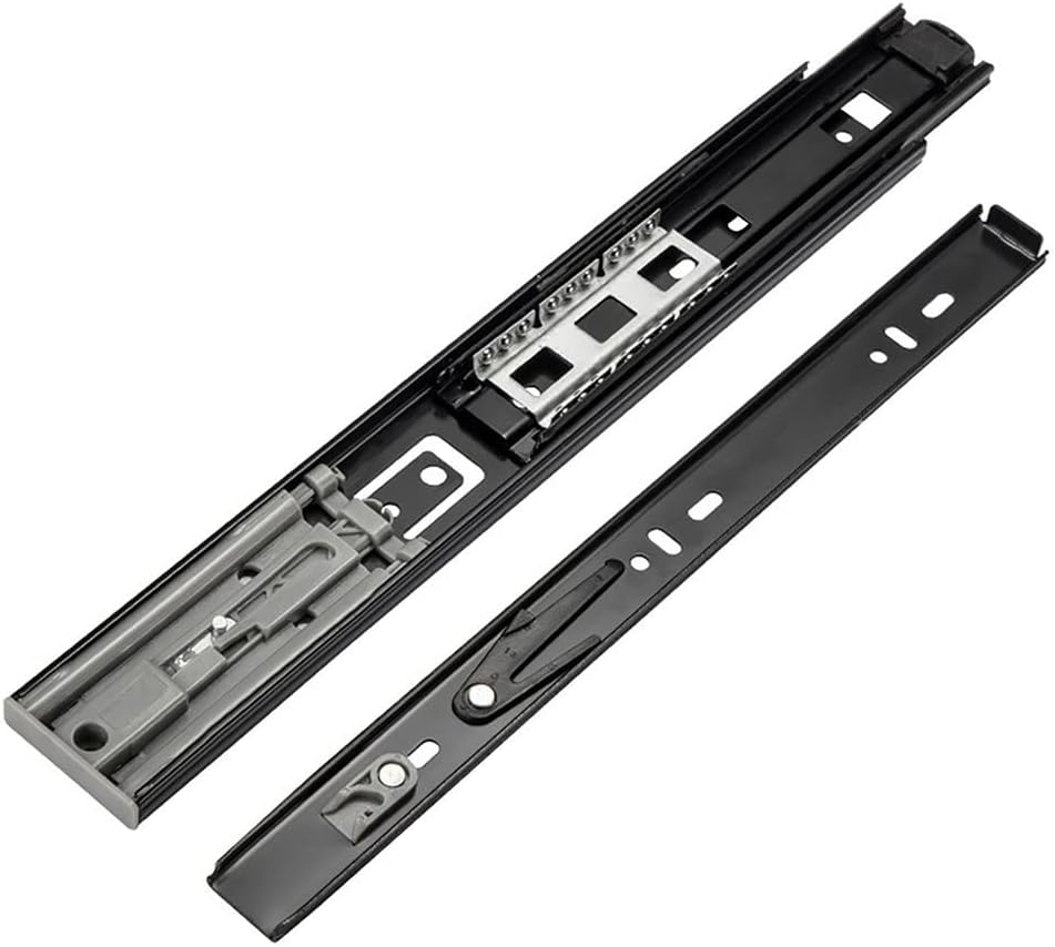 Soft Close Drawer Runners, Ball Bearing Drawer Slides Full Extension Side Mount 45kg Silver Black 8-22 Inch Pack of 2(Black,550mm/22in)