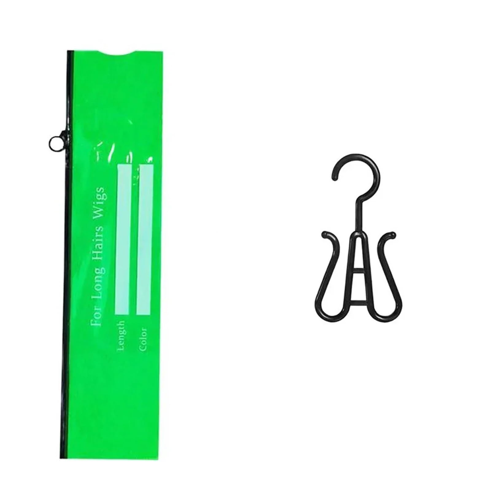 Wig Storage Bag Hanging wig storage bag with multiple wigs - Zippered packaging bag for organizing and protecting wig extensions(GREEN)